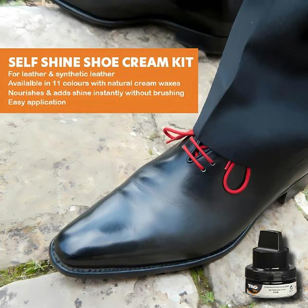 TRG Self Shine Renovating Shoe Cream With Sponge for Instant Shine 50ml