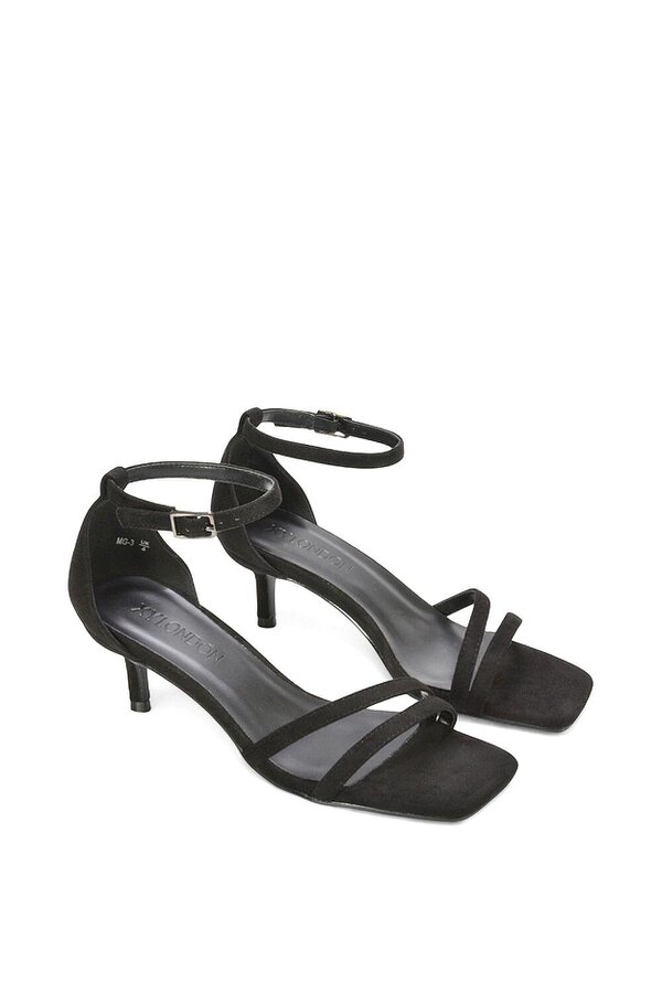 XY LONDON Open Toe Strappy Low Kitten Heel Sandal Shoes