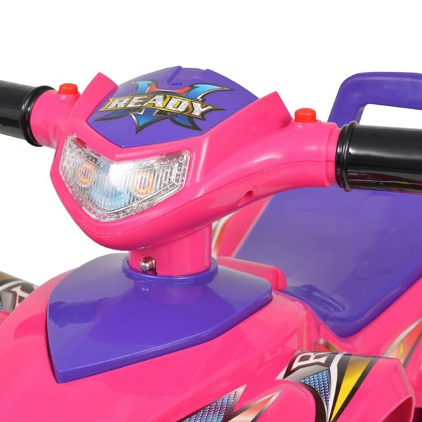 Berkfield Children's Ride-on ATV with Sound and Light Pink and Purple