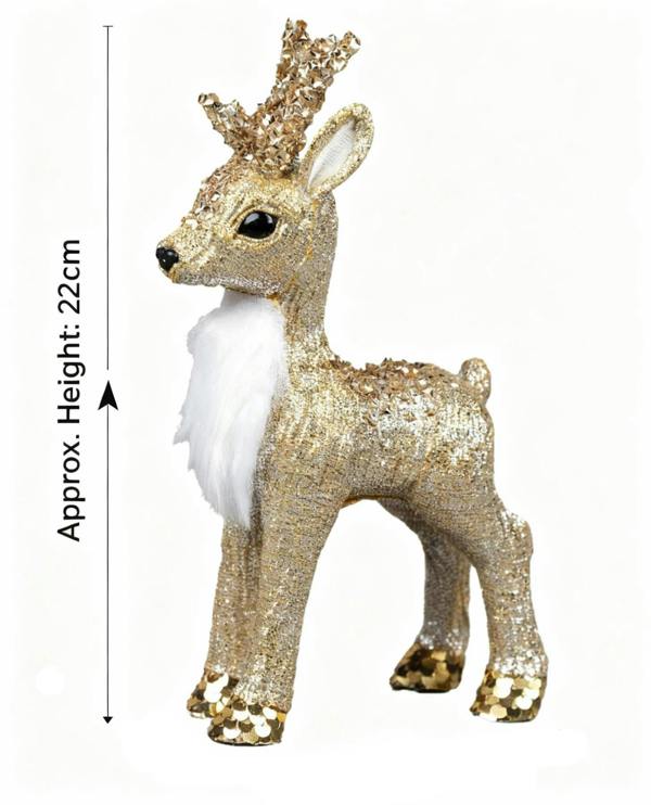 22cm Gold Reindeer Christmas Figurine for Festive Home Display and Seasonal Decorating image 3