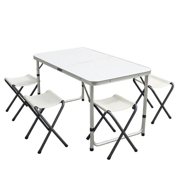 Gr8 Garden Portable Folding Camping Picnic Table with 4 Stools Outdoor Garden & Festival Table Chair Set