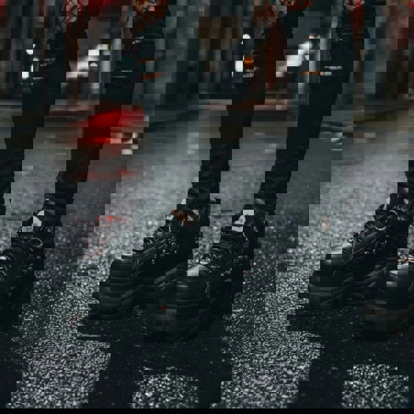 Buffalo 1339-14 PUNK - Women's Black Platform Studded Sneakers