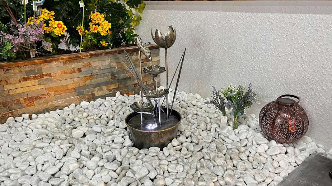 Tranquillity Water Features Small Flower Modern Metal Water Feature