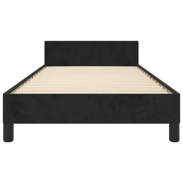 Berkfield Bed Frame with Headboard Black 90x190cm 3FT Single Velvet