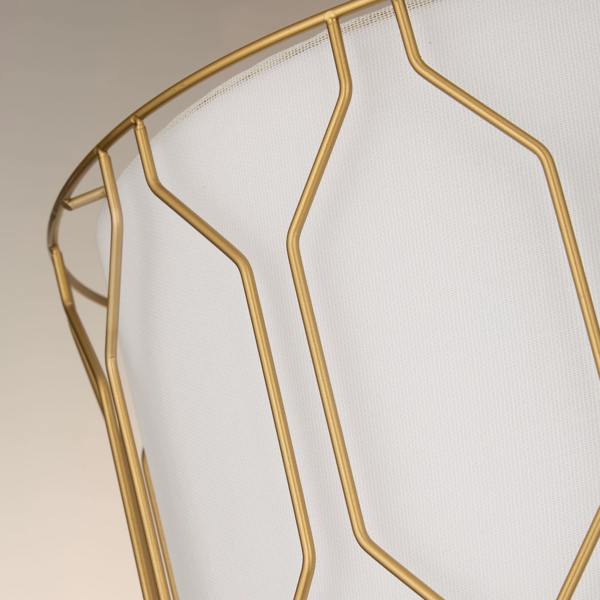 Lighting Collection DRUM SHADE WITH GOLD CAGE DETAIL
