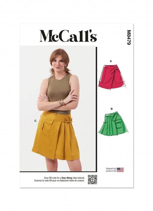 McCalls 8479 Paper Sewing Pattern – Women's Skirt, Intermediate