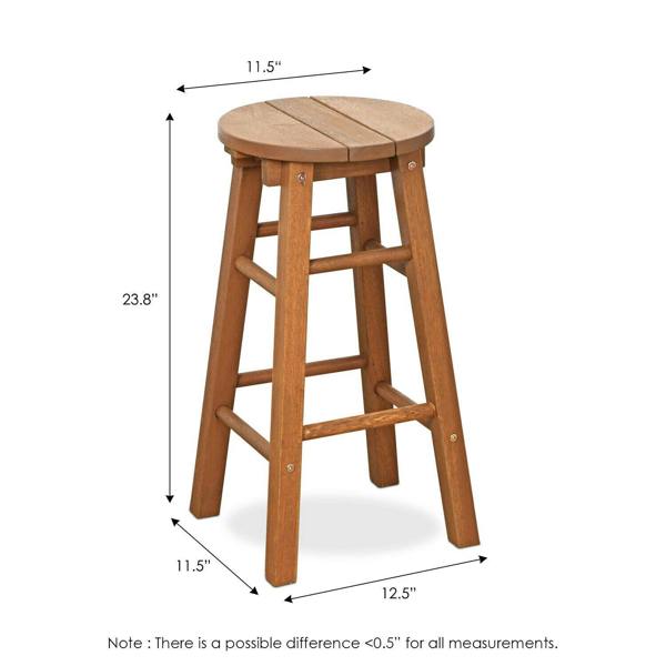 WALPLUS Tioman Outdoor Hardwood Promo Arch Bar Stool, Set of 2, Natural | Modern Home Decor