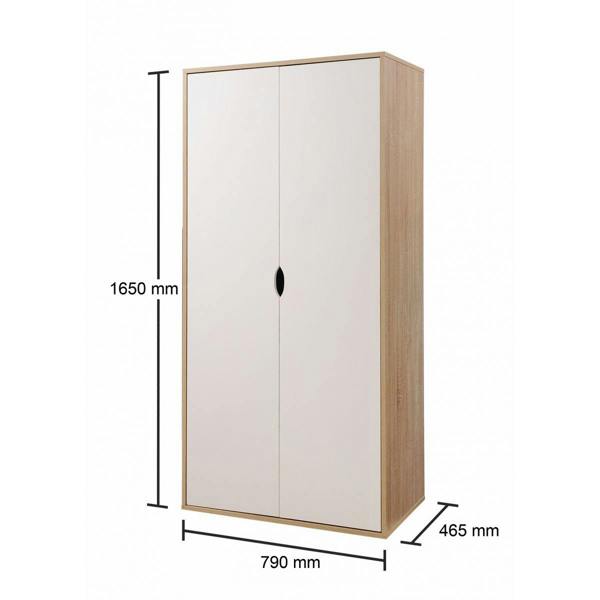 Timber Art Design Alton 2 Door Double Wardrobe Bedroom Furniture Cupboard