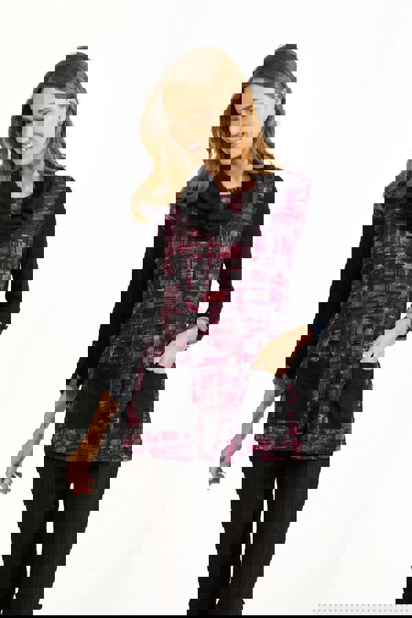 Etchy Printed Tunic with Snood