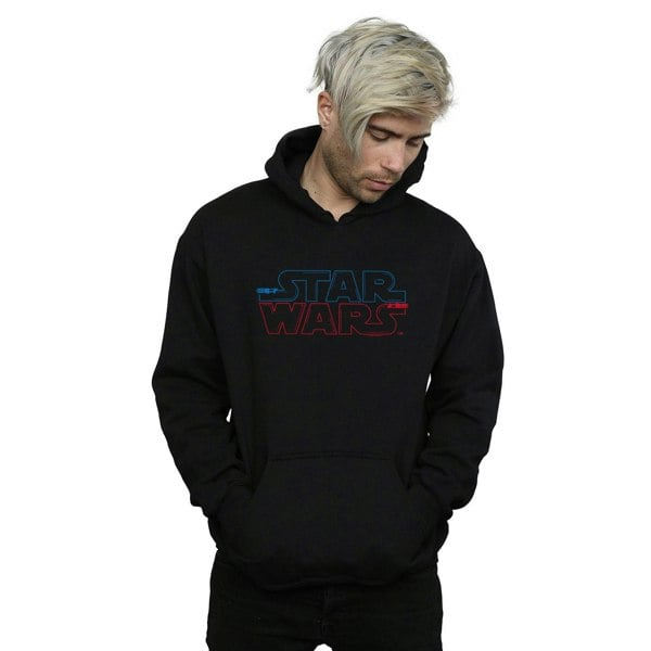 Star Wars Mens Lightsaber Logo Hoodie - Black