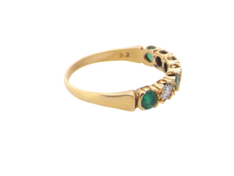 Vintage Tom A half hoop Emerald and Diamond ring