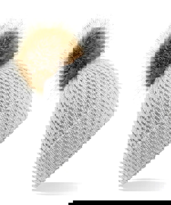 Beechfield Women's Snowfall Rib Knit Acrylic Pom Beanie {BC412}