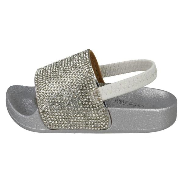 Spot On Girls Spot On Elasticated Diamante Sliders H0312