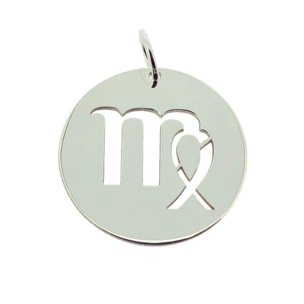 Christopher James of London Sterling Silver 24mm Round Zodiac Pendant With Optional Chain