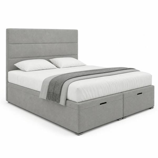 Great British Beds Rio Divan Ottoman Bed - Silver Plush