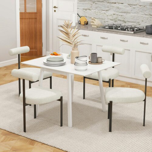 Wyld Haus Hopato Solid Wood White Folding Drop Leaf Dining Table Seating 2 To 4