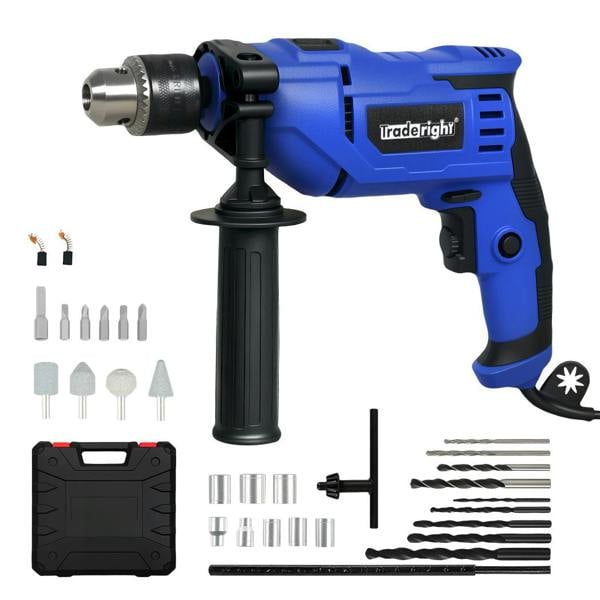 Traderight Electric Hammer Drill 13mm Chuck Powerful Variable Speed Corded DIY
