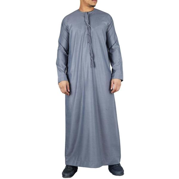 Infinity Leather Men's Thobe Emirati Islamic Jubba Robe Eid Tassel Slim Fit