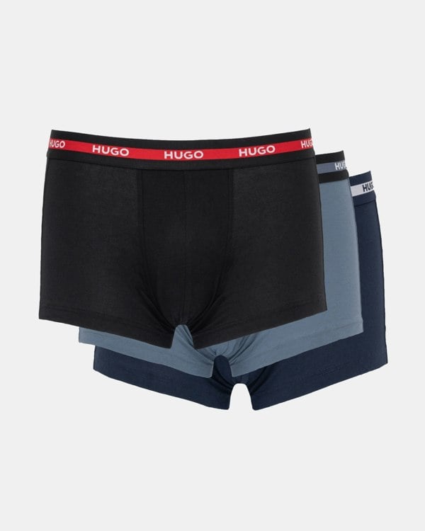 HUGO Planet 3 Pack Stretch Cotton Trunks - Open Miscellaneous 964 3 pack