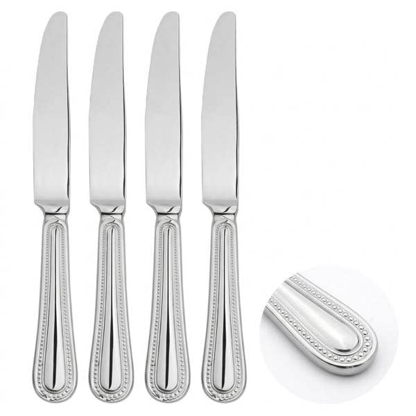 Glim Glam Cutlery Sets Stainless Steel 18/8 Dinner Knife 3pc Set Catering Bead 