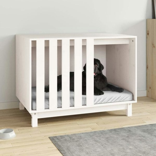 Berkfield Dog House White 90x60x67 cm Solid Wood Pine