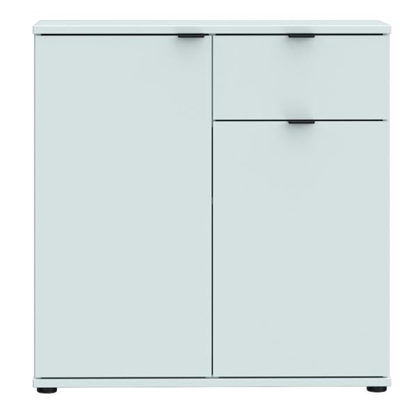 Furniture To Go Ganymede 2 Door Cupboard with Drawer and Top Lip Detail in Light Grey