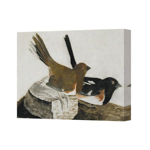 Benjamin Tate Design Two Birds on Branch Vintage Style Canvas Art Print 2640