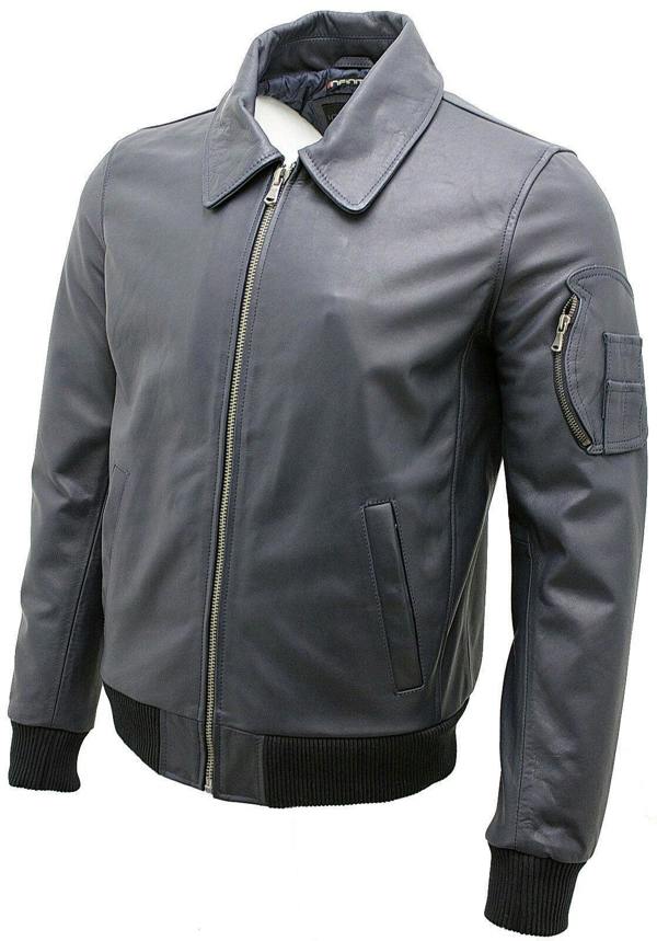 Infinity Leather Mens Cowhide Analine Leather A2 US Airforce Bomber Jacket