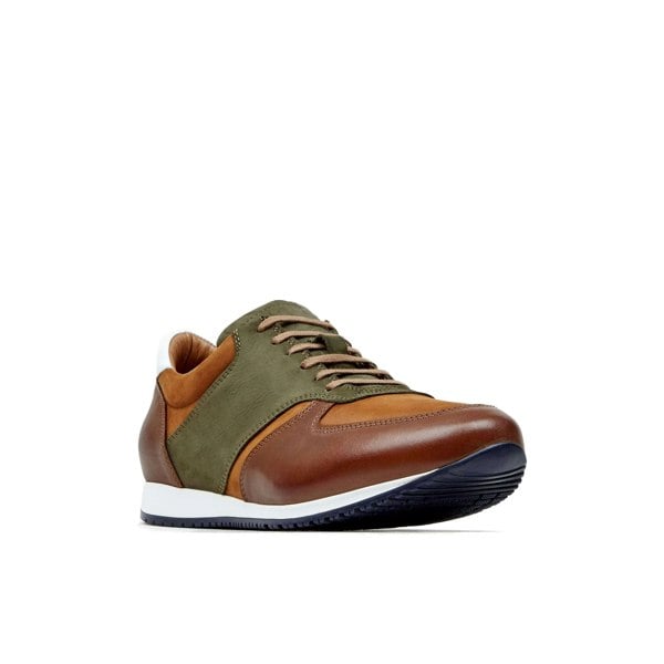 Embassy London San Francisco - Brown - Men's lace-up leather & suede trainer