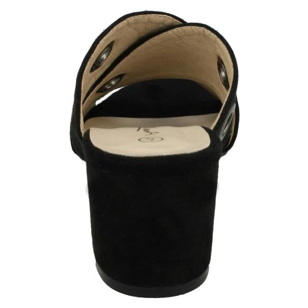 Anne Michelle Ladies Anne Michelle Mid Heel Cross Over Vamp Mules