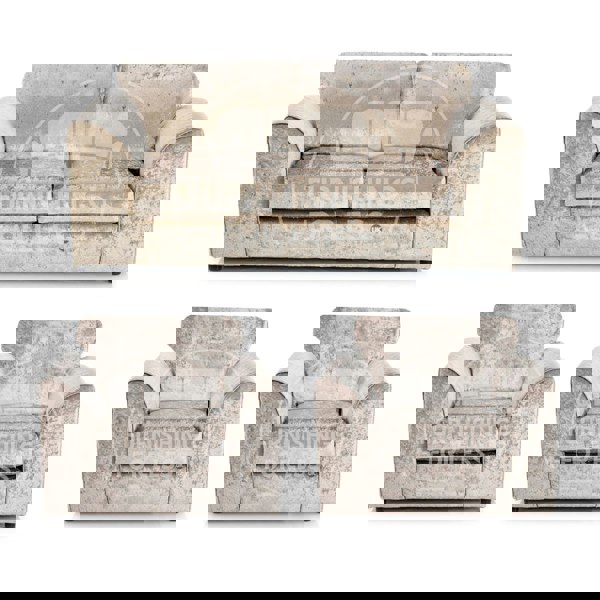 Furnishings For Less Crystal Crushed Velvet 3 Seater and 2 Armchairs Full Back