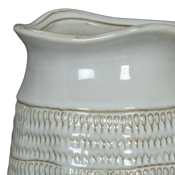 Wyld Haus Saffron Cylinder Hewn Ceramic Vase with Textured Scandi Pattern