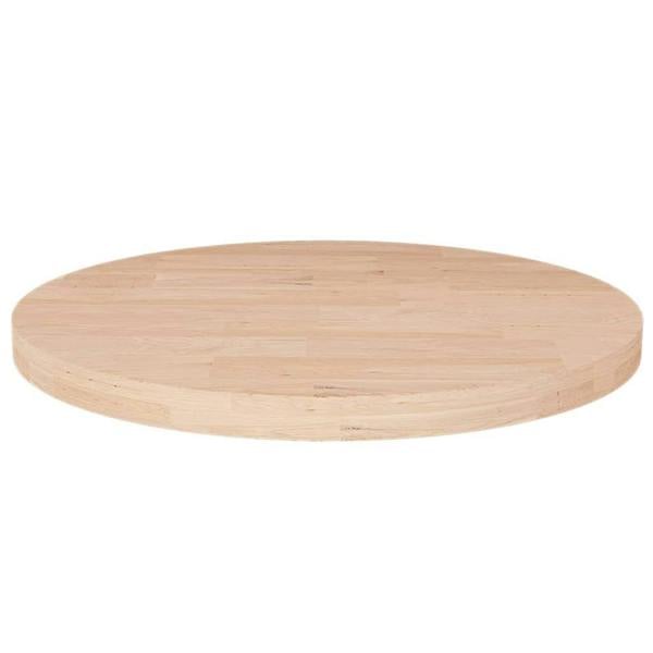 Berkfield Round Table Top �_�”�_30x2,5 cm Untreated Solid Wood Oak