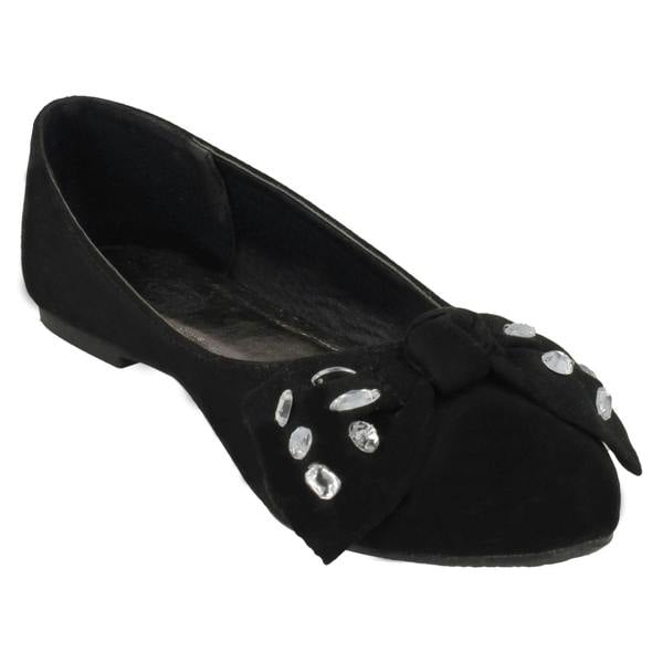 Spot On Ladies Spot On Jewel Bow Ballerina Shoes