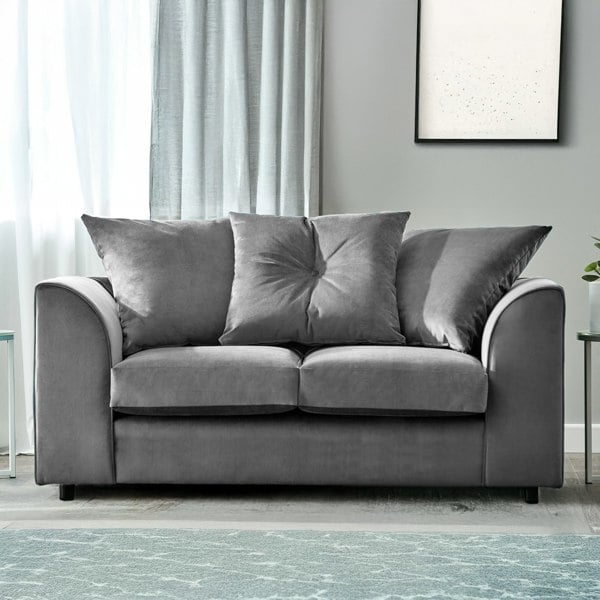 Furnishings For Less Fernando Plush Velvet Fabric 2 Seater Sofa