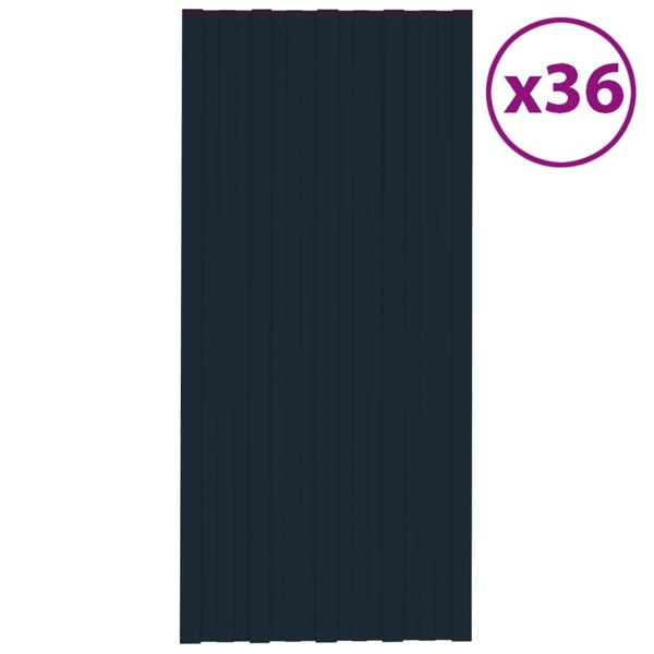 Berkfield Roof Panels 36 pcs Galvanised Steel Anthracite 100x45 cm