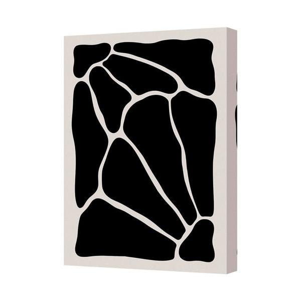 Benjamin Tate Design Abstract Black Stone Canvas Art Print On Wooden Framed Canvas UK Handmade