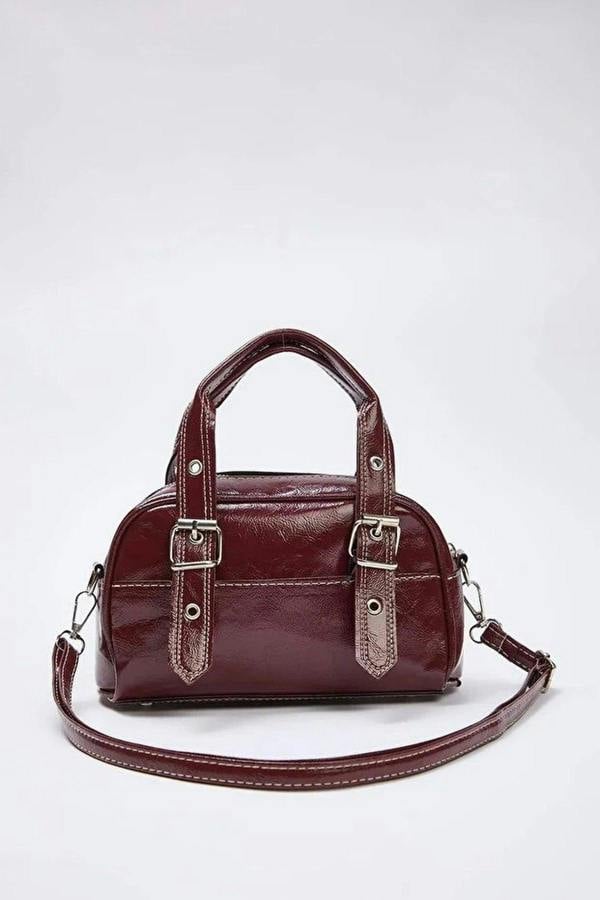 WOVCOR Women's Bowling Mini City Hand and Shoulder Bag with Contrast Stitching