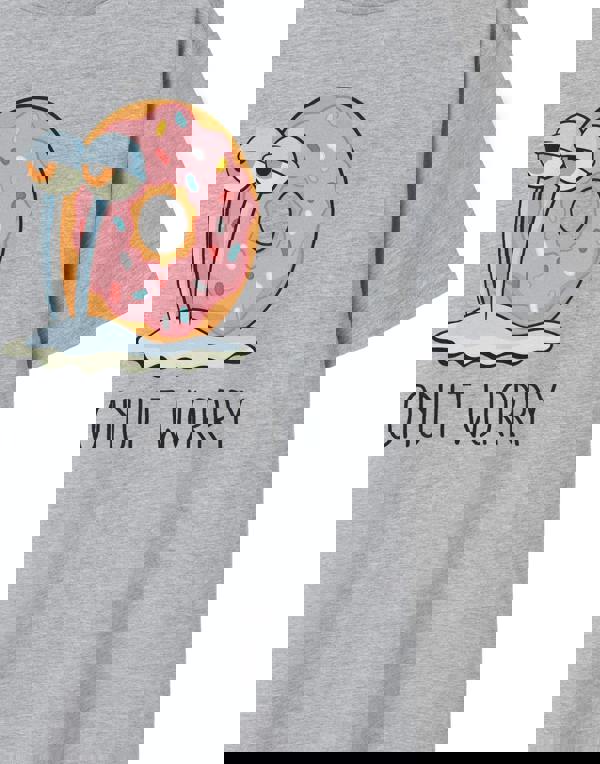 SpongeBob SquarePants Womens Grey Donut Worry Short Sleeved T-Shirt