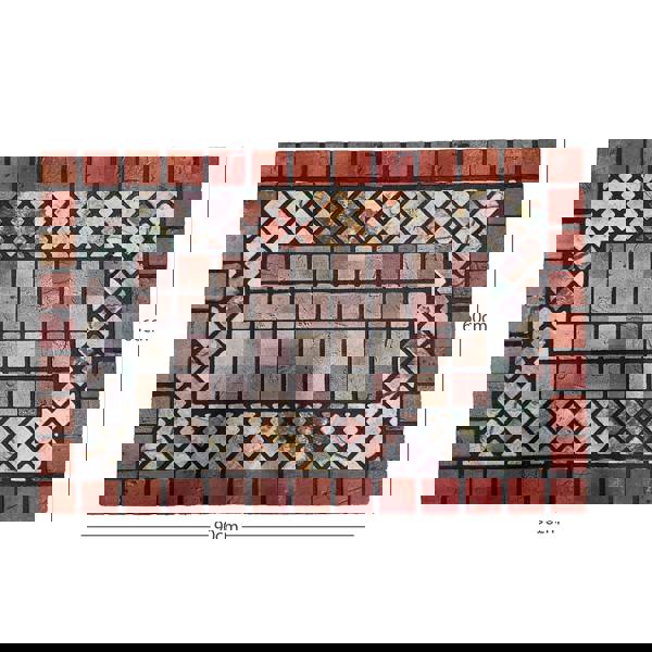 Nicoman Elegant Tile Effect Doormat - Red Edge