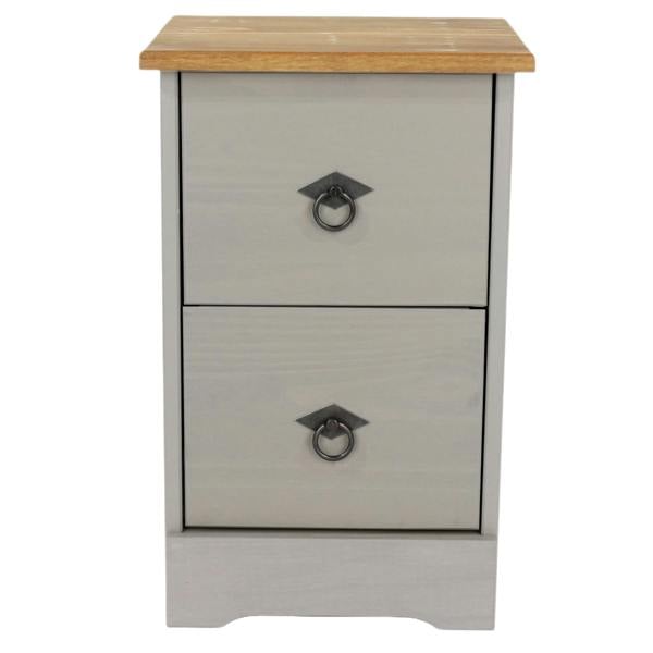 Core Products Corona Grey Modern 2-Drawer Bedside Cabinet