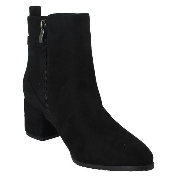 Spot On Ladies Spot On Wide Fit Zip Up Ankle Boots F51253