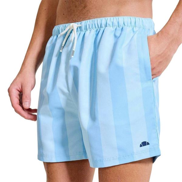 Ellesse Mens Staziona Vertical Stripe Swim Shorts - Light Blue - 