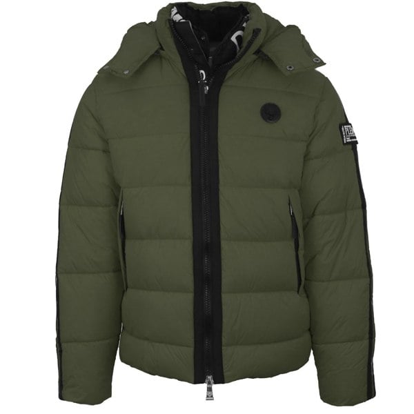 Plein Sport Padded Small Circular Logo Jacket - Green