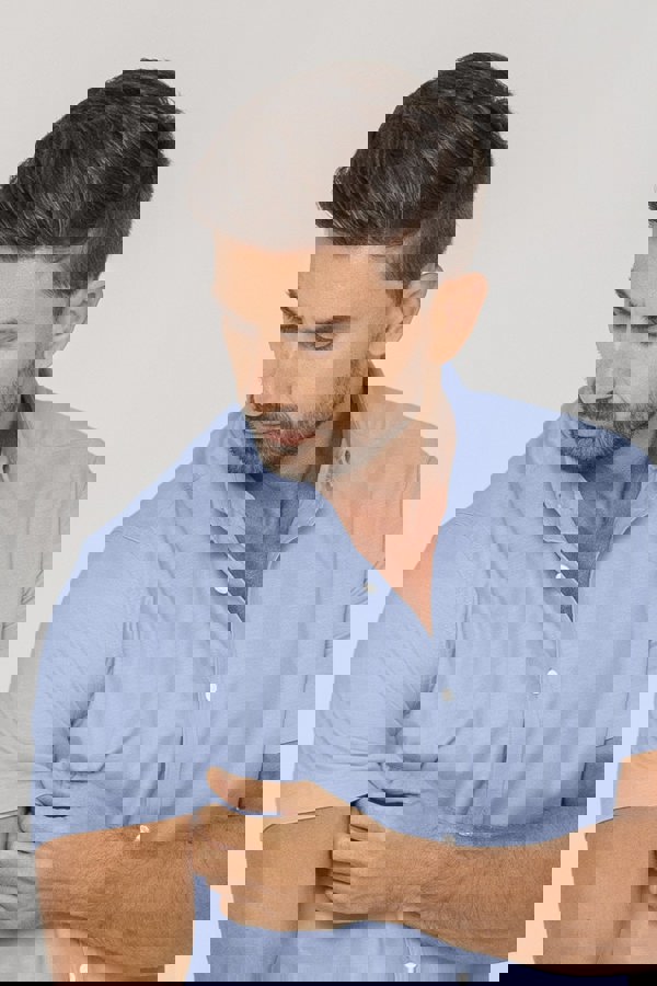 ENORSIA Mens Solid Short Sleeve Shirt