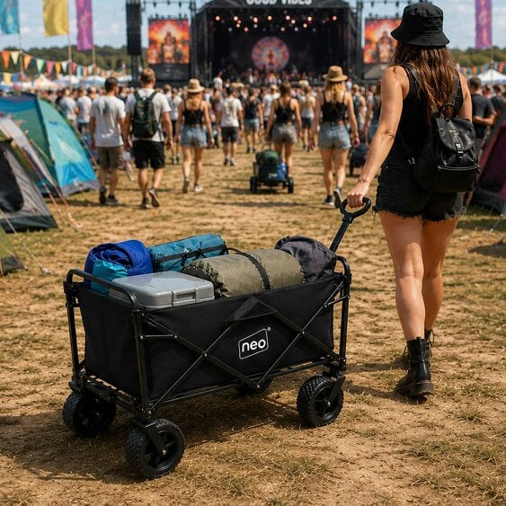 Neo Direct Neo Black Folding Wagon Garden Cart 138L 120kg