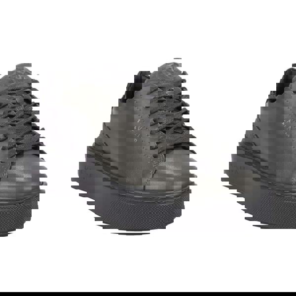 Lavair Mens Luna Logo Leather Trainers - Black - 