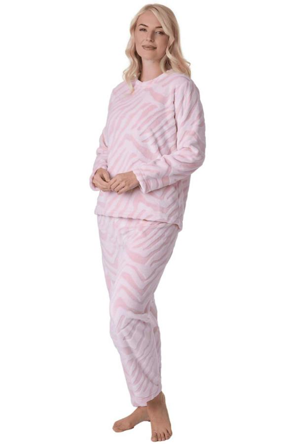Camille Women's Supersoft Fleece Full Length Pyjama Set with Elasticated Waist