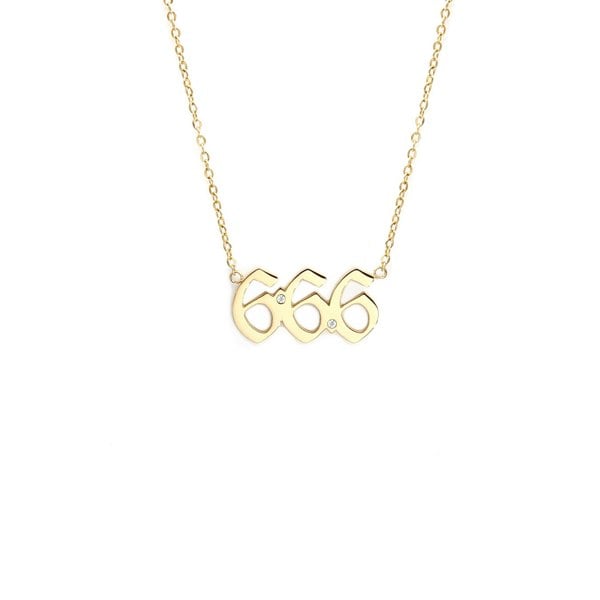 Say It With Angel Number Necklace - Gold Plated - 666