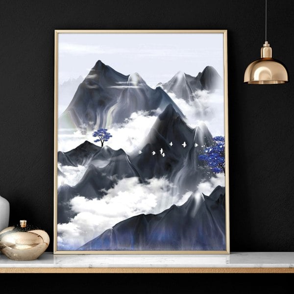 Living room pictures for walls | set of 3 Japanese art prints